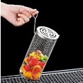 Miniatyrbillede 5 af 5: 2-pak grillkurv i rustfrit stål, 2 kroge og 2 gafler. Rulle grill