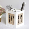 Miniatyrbilde 3 av 4: Bestikkholder Organizer Sked Treboks Moderne Håndlaget Multifunksjonell