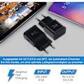Pikkukuva 3 / 5: Musta yhteensopiva laturi 2-pakkaus Nopea USB-laturiadapteri Samsung S22/S21/S20/S10/S10E/S6/S7/S8/S9/Edge/Plus/Active/A72/A53 5G, Note 5 8, Note 9,