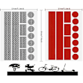 Miniatyrbillede 2 af 5: Refleksdekaler til barnevogne Belysningssæt Refleksdekaler Refleksdekaler Refleksdekaler til barnevogne, cykler, hjelme Dekaler (sølv, rød
