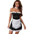 Miniatyrbilde 3 av 5: Kvinners Sexy Maid Uniform Kjole Cosplay Kostyme Undertøy Antrekk L