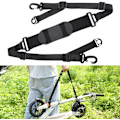 Miniatyrbillede 1 af 6: Scooter Bærestrop Universal, Bærbar Scooter Trækstrop, Justerbar Scooter Skulderstrop til Børnecykler Foldbar Cykel Scooter (Sort)[qb]