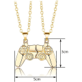 Miniatyrbillede 2 af 5: Spilcontroller-halskæde (guld), magnetisk legering par halskæde,