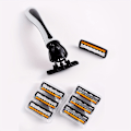 Miniatyrbilde 8 av 9: Herre 3-lags Razor Blade Manuell barbering for menn Erstatt hode Komfortable barberblader 1Holder And 18Blades