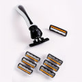 Miniatyrbillede 8 af 9: Mænds 3-lags barberblad manuel barbering til mænd udskift hoved komfortable barberblade 1Holder And 18Blades