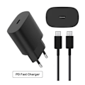 Miniatyrbilde 1 av 5: 25W Samsung Hurtiglader Adapter & Kabel USB-C 2m