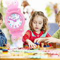 Miniatyrbild 5 av 5: Enhörningsklocka för barn (rosa), vattentät 3D-tecknad klocka för flickor