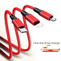 Pikkukuva 2 / 3: 3-in-1 USB / USB Type-C USB-kaapeli Musta