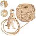Pikkukuva 1 / 5: Luonnollinen sisal-köysi kissan raapimispuun korjaamiseen ja vaihtamiseen, kissapuu, puun raapimispuu, kissan raapimislevy, 6 mm * 15 m, puutarha ja kodin DIY