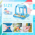 Miniatyrbild 2 av 5: Baby Badring Uppblåsbar Pool Badring Med UPF 50+ Solskydd För Barn I Åldern 3-36 Månader Kul I Vattnet blu[qb] blue With 3 bells