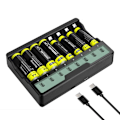 Miniatyrbild 3 av 5: Universell batteriladdare med LCD-skärm Mångsidig batteriladdare Snabbladdningsenhet Stöder AAA AA-batterier