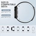 Pikkukuva 5 / 5: Metalliranneke yhteensopiva Apple Watch -rannekkeen kanssa 40 mm 38 mm 41 mm Musta-WELLNGS Musta Black 38/40/41mm