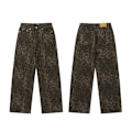 Miniatyrbilde 5 av 5: Brun leopard jeans - Dame denim bukser - Vide bukser - leopard print leopard print 3XL