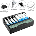 Miniatyrbild 2 av 5: Universell batteriladdare med LCD-skärm Mångsidig batteriladdare Snabbladdningsenhet Stöder AAA AA-batterier