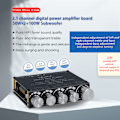 Miniatyrbilde 2 av 10: XY-S100L 2.1-kanals lydstereo forsterker Bluetooth-kompatibel digital strømaudiokomponenter høy