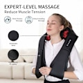 Miniatyrbillede 3 af 5: Nakkemassager, dybvævsknædende 3D, bærbar, med varme, shiatsu-massager til nakke, ryg, skulder, fod og ben, hjem og bil (sort)