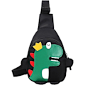 Miniatyrbillede 1 af 5: Dinosaur Crossbody-taske til børn (sort), sød let mod stjæle M