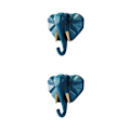 Miniatyrbillede 3 af 5: 1/2/3/5 Robust og holdbar dyrehoved nøglekrog til enkel Retro blå (elefant) Retro blue(elephant) 2 Set