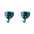 Pikkukuva 2 / 5: 1/2/3/5 Vahva ja kestävä eläinpään avaimenkoukku yksinkertaiseen retro-siniseen (elefantti) Retro blue(elephant) 2 Set