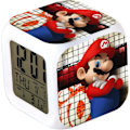 Miniatyrbild 1 av 5: Mario 7 färger förändring digital väckarklocka med tid, temperatur, larm, datum (Map Race) Hold Hands
