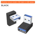 90 Grader Venstre Højre Op Ned Vinklet USB 3.0 A Han til Hun Ex Sort Sort[qb] Black 1