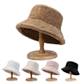 Miniatyrbild 4 av 5: Fuskpäls Vinter Bucket Hat För Kvinnor Solid Varm Damhatt Utomhus Pink