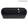 Miniatyrbillede 1 af 5: Multi-Pocket Dame Indsats Taske Håndtaske i filtstof - Sort Black M
