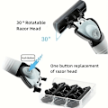 Miniatyrbilde 9 av 9: Manuell barbermaskin, 6-lags barberblad, barbermaskin i rustfritt stål, reserveblader 1 Toolholder