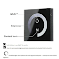 Miniatyrbild 5 av 5: DC 12V-24V Touch Panel LED-ljusdimmer Smart Controller Väggmonterad strömbrytare (Färg: Svart)