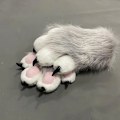 Pikkukuva 5 / 5: Söpö pehmoinen cosplay-asu Karvainen väri Eläin tassu Hanskat Kissa tyttö Hanskat Kissa tassu Söpö pehmoinen turkis Asu Valmis tuote black