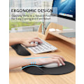 Miniatyrbillede 2 af 5: Ergonomisk musemåtte med håndledsstøtte, behagelig tastaturhåndledsstøtte, memory foam tastaturhåndledsstøtte, musemåttesæt, sort