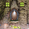 Miniatyrbilde 3 av 5: Miniatyrvinduer og dører med tredekorasjonslys, lum