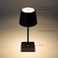 Miniatyrbillede 4 af 8: 1 stk. Ambient bordlampe, trådløs genopladelig bordlampe, retro natlampe, dæmpbar bordlampe Black 1pc