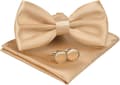 Herre slips, klassisk ensfarvet slips til mænd, satin smoking slips, justerbart formelt slips til fest, bryllup[BT} 3pc-Champagne
