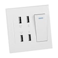 Miniatyrbilde 3 av 4: Strømuttak med USB-bryter 5V 2.1A/1A 4100mA Veggmontert Strømuttak Laderutgang (220~250V)