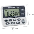 Miniatyrbild 5 av 5: Köktimer, Digital timer, Magnetisk köktimer, Timer med klocka, LCD-skärm och alarm, med magnetisk baksida, Vikbar