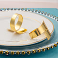 Miniatyrbillede 3 af 5: Metal servietringe, guld servietholder, sæt af servietringe (guld)