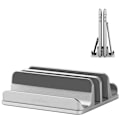 Miniatyrbillede 2 af 6: Vertikal bærbar computer stand, aluminium dobbelt stand med to justerbare