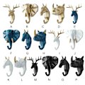 Pikkukuva 4 / 5: 1/2/3/5 Vahva ja kestävä eläinpään avaimenkoukku yksinkertaiseen retro-siniseen (peura) Retro blue (deer) Set
