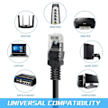 Miniatyrbilde 3 av 5: Kort Cat5e Ethernet-patchkabel 0,5 fot Snagless Rj45 Datamaskin Lan Nettverkskabel for Ruter Modem Bryter Server Svart (4-pakning)