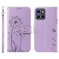 Miniatyrbillede 1 af 5: Læderetui med pung til Motorola Edge 50 Neo 5G/S50 5G/ThinkPhone 25 5G, telefoncover med mælkebøttemotiv C[qb] Multicolor Style C