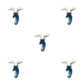 Miniatyrbillede 3 af 5: 1/2/3/5 Robust og holdbar dyrehoved nøglekrog til enkel Retro blå (hjort) Retro blue (deer) 5 Sets