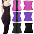 Miniatyrbillede 3 af 8: Talje-træner i naturlatex korset lilla Purple M