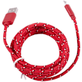 Miniatyrbild 5 av 5: Universell USB Mini / 10FT Mini Nylon Net Armor Datakabel för Galaxy S6 Röd