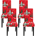 Miniatyrbild 1 av 5: 4-pack julstolsöverdrag stretch avtagbar tvättbar matsal julgran Christmas Tree 4