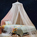 Miniatyrbillede 1 af 5: 1 sæt Glow-in-the-dark Polyester Stjerner Princess Dome Senghimmel Pink Pink XL