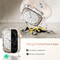 Miniatyrbilde 6 av 7: Diamond Glass+ Cover for Apple Watch Case 45mm 41mm 40mm 44mm 42mm 38mm Bling Bumper+ Screen Protector iwatch Series 9 8 7 3 6 SE Original Starlight Original Starlight Series 654 SE 44MM