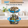 Miniatyrbilde 3 av 5: Lazy Susan med 360 graders rotasjon, 9 tommer, sklisikker, roterende oppbevaringsbeholder for vev, bad, kjøkken, skap, pantry, benkeplate, arrangør