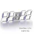 Pikkukuva 1 / 5: 3D LED-digitaalikello seinälle, hohtava yötila, säädettävä White