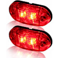 Miniatyrbilde 2 av 7: 10X 2 LED Sidemarkerlys 12/ 24V Tilhenger Sidelys Advarselsrødt Lys for Lastebil Bobil Caravan Ed